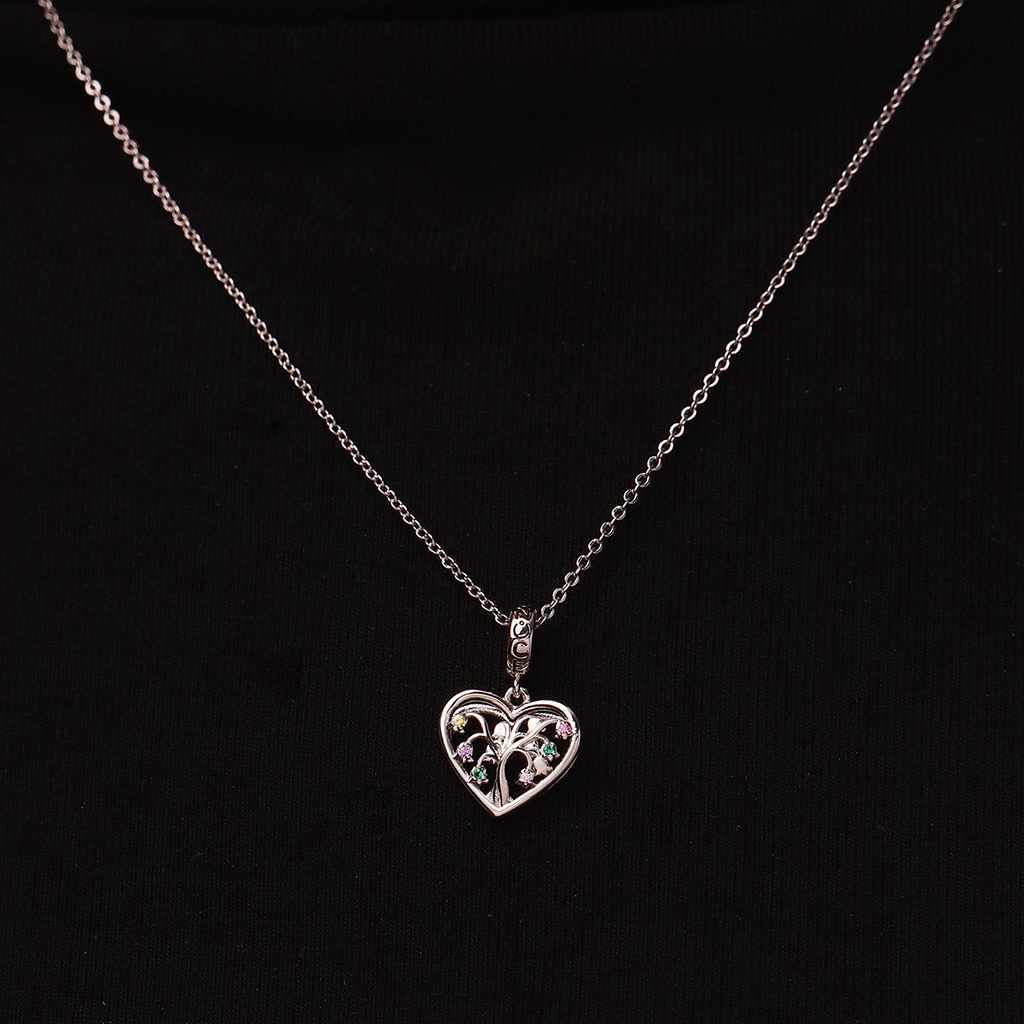 Lily Tree of Life Heart Pendant image number 4