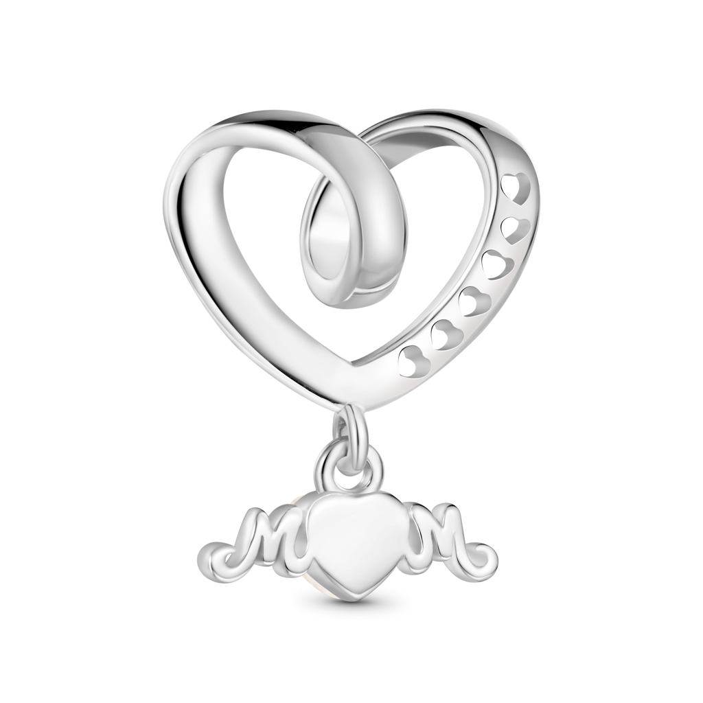 Engravable 'I love you' MoM Heart Charm image number 2