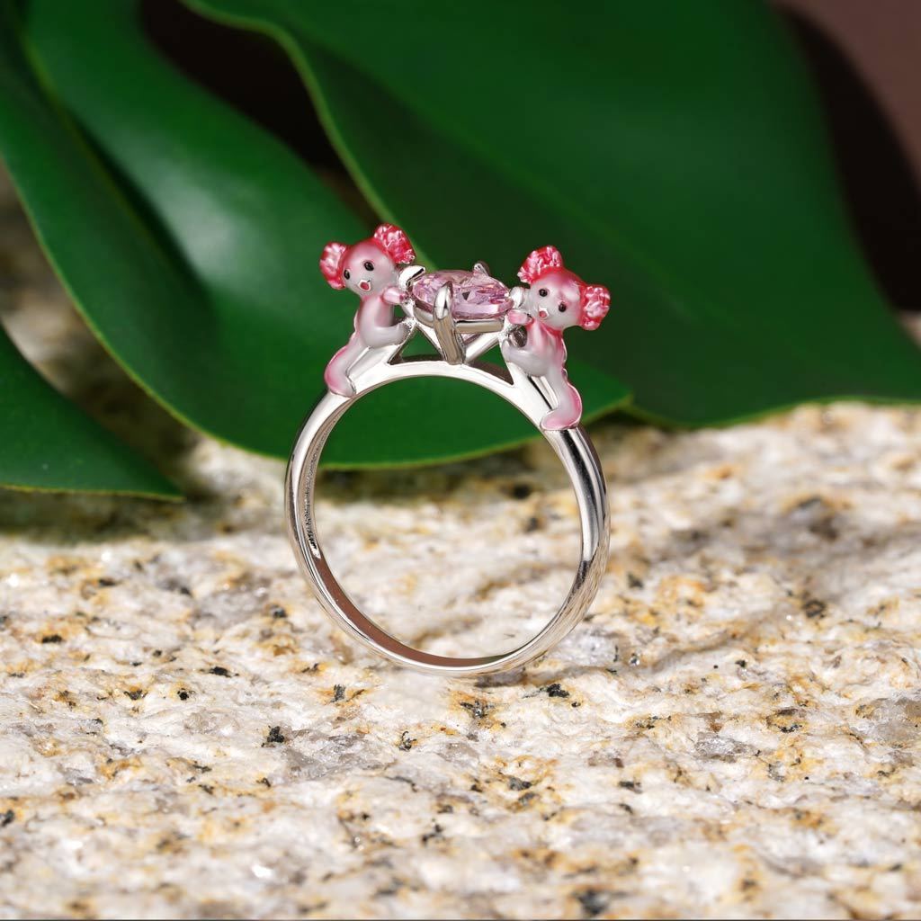 Axolotl Hug Pink Diamond Ring image number 2