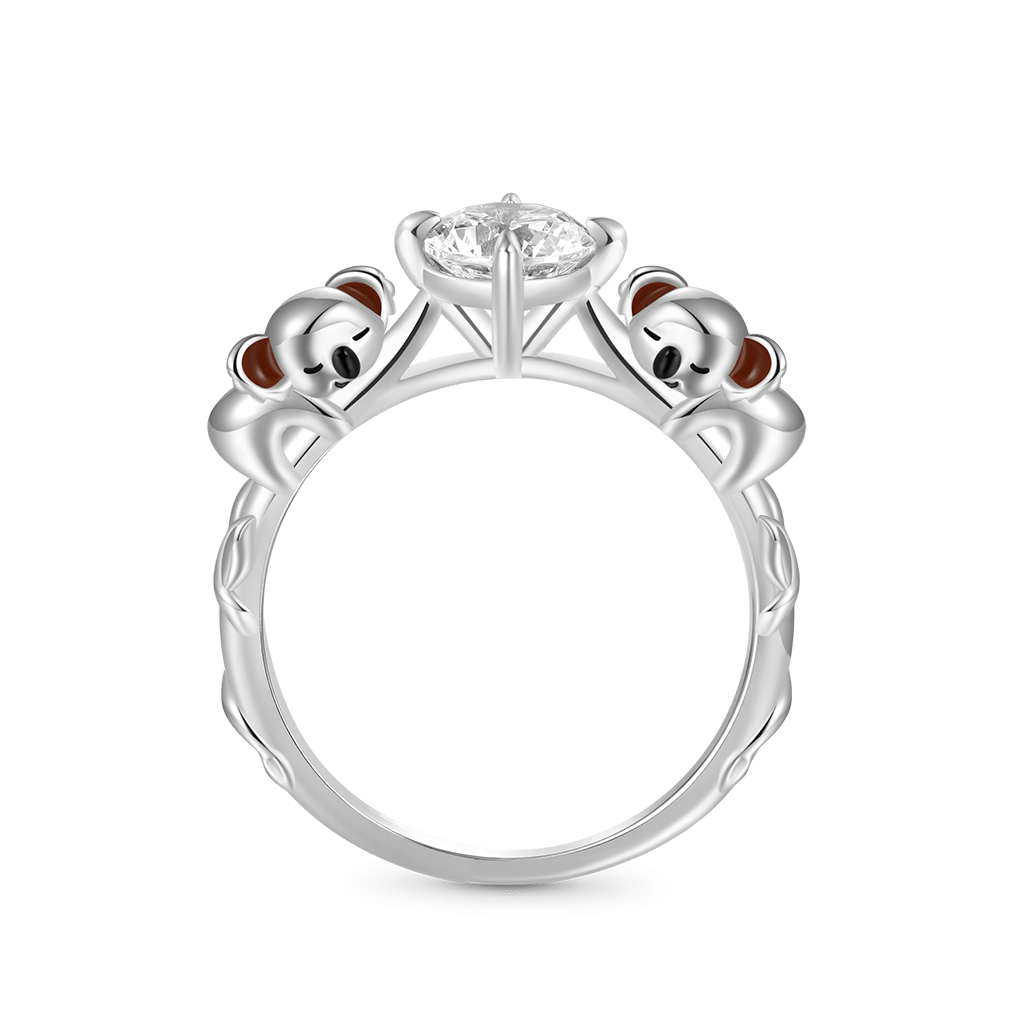 Koala Hug White Diamond Ring image number 0