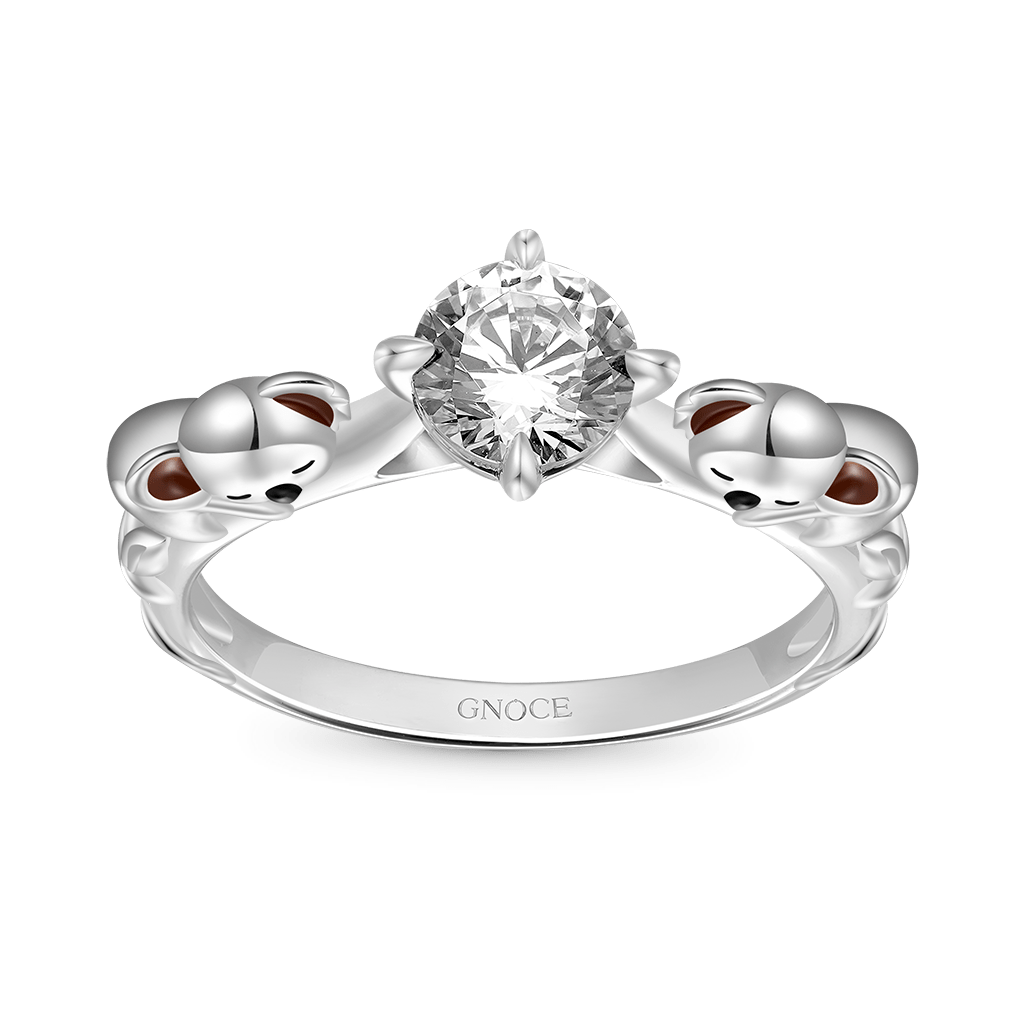Koala Hug White Diamond Ring image number 1
