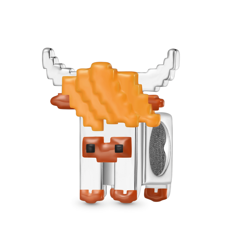 Pixel Highland Cow Charm image number 0