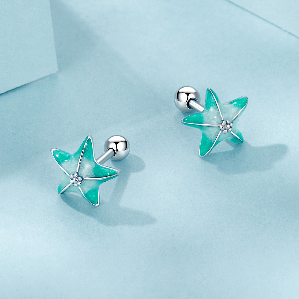 Starfish Threaded Stud Earrings image number 1