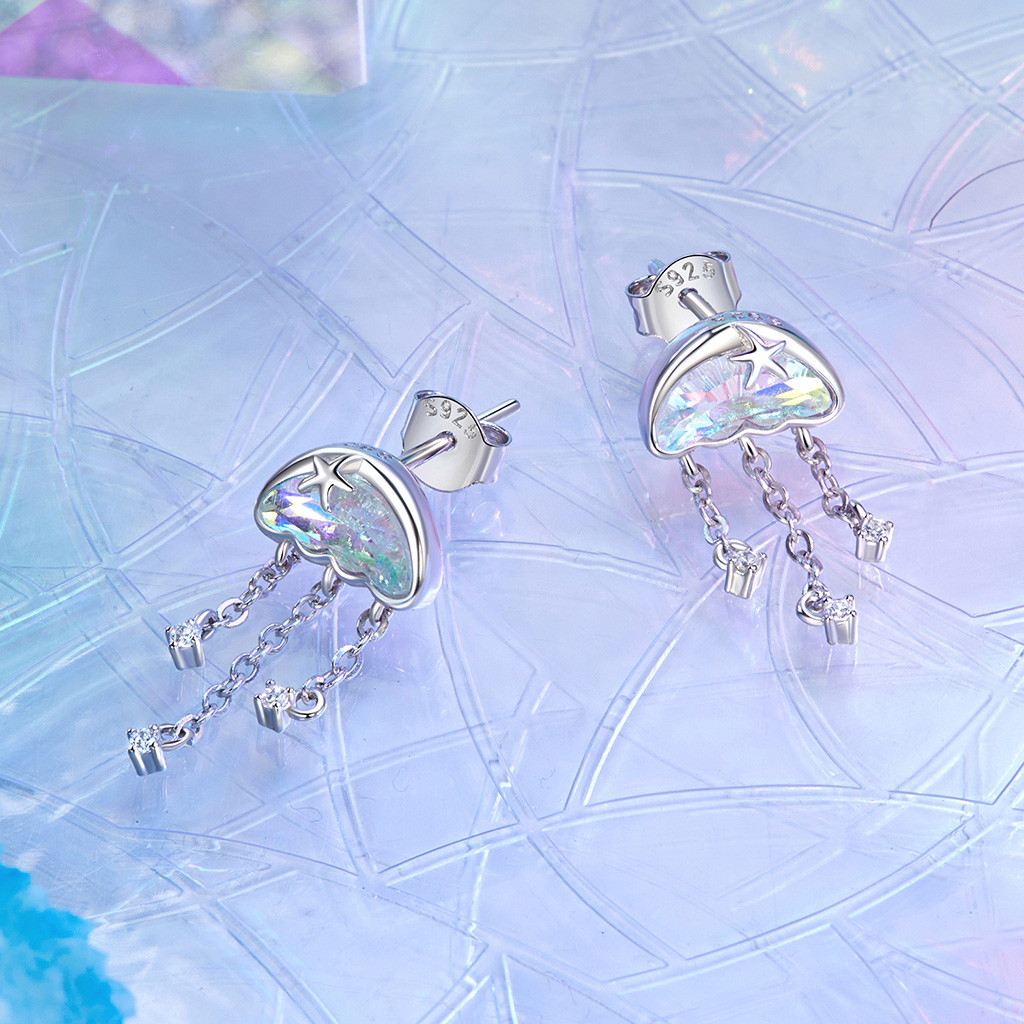 Tassel Fantasy Jellyfish Earrings image number 1
