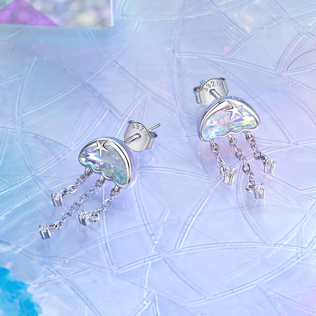 Tassel Fantasy Jellyfish Earrings image number 1