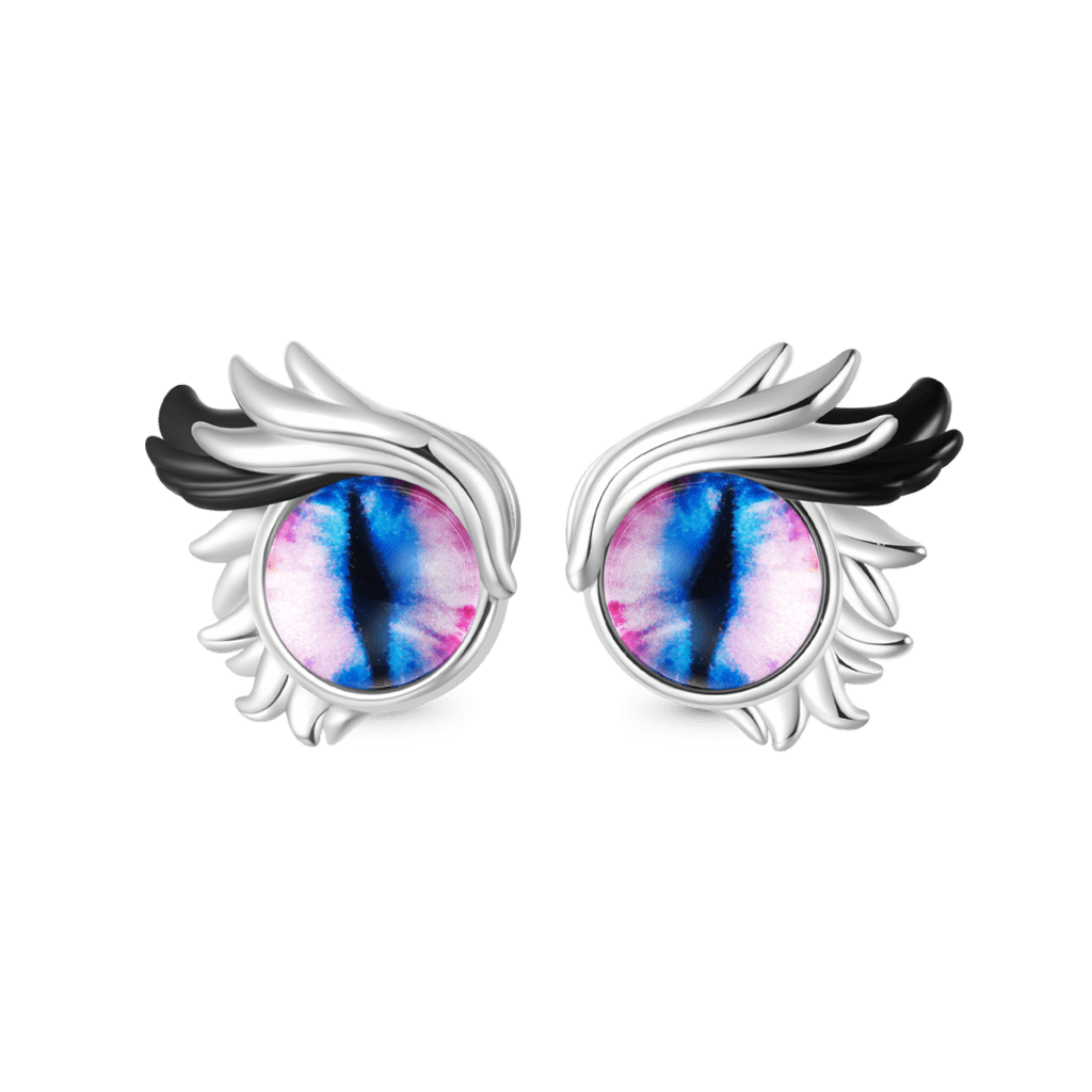 Owl Evil Eye Stud Earrings image number 0