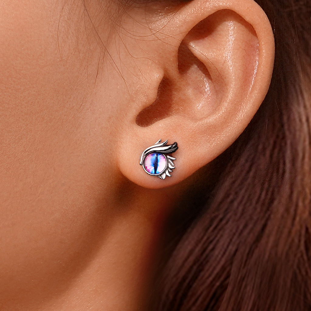 Owl Evil Eye Stud Earrings image number 4