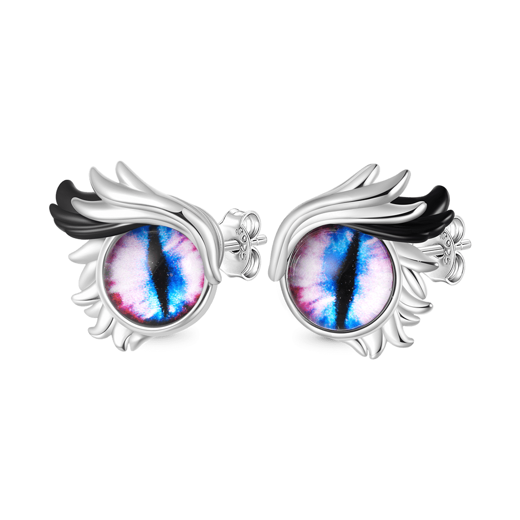 Owl Evil Eye Stud Earrings image number 1