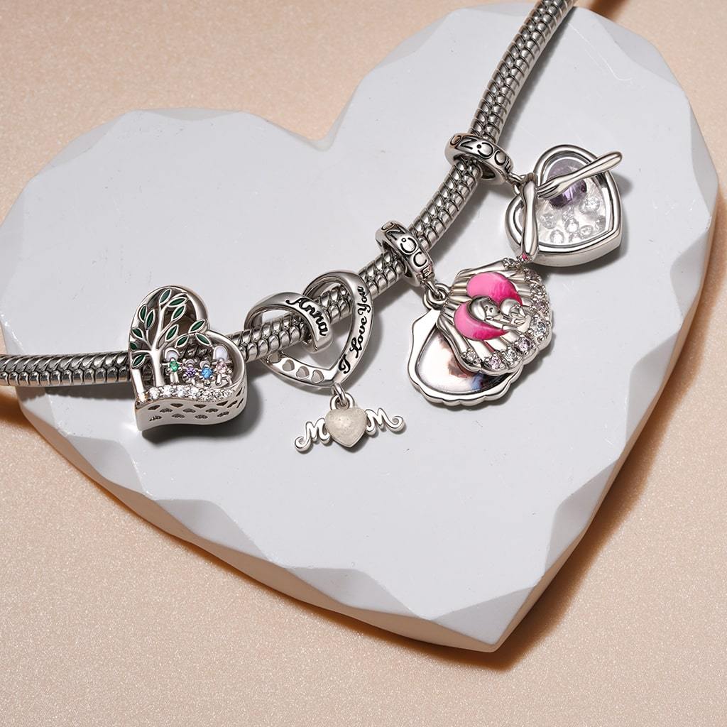 Engravable 'I love you' MoM Heart Charm image number 3