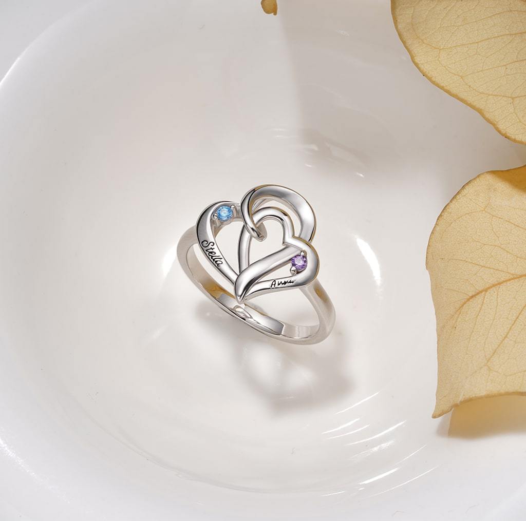 Ladies' Double Heart Promise Ring image number 3