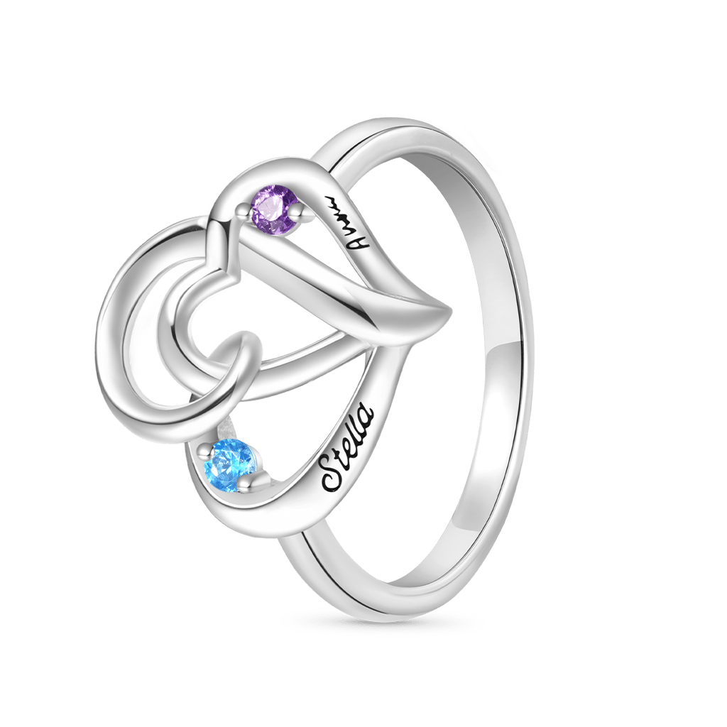 Ladies' Double Heart Promise Ring image number 2