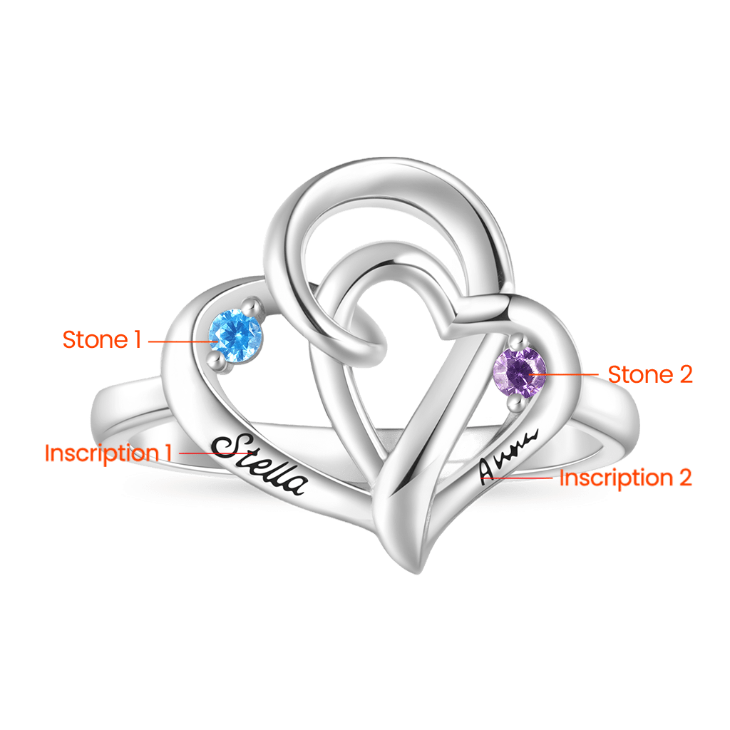 Ladies' Double Heart Promise Ring image number 1