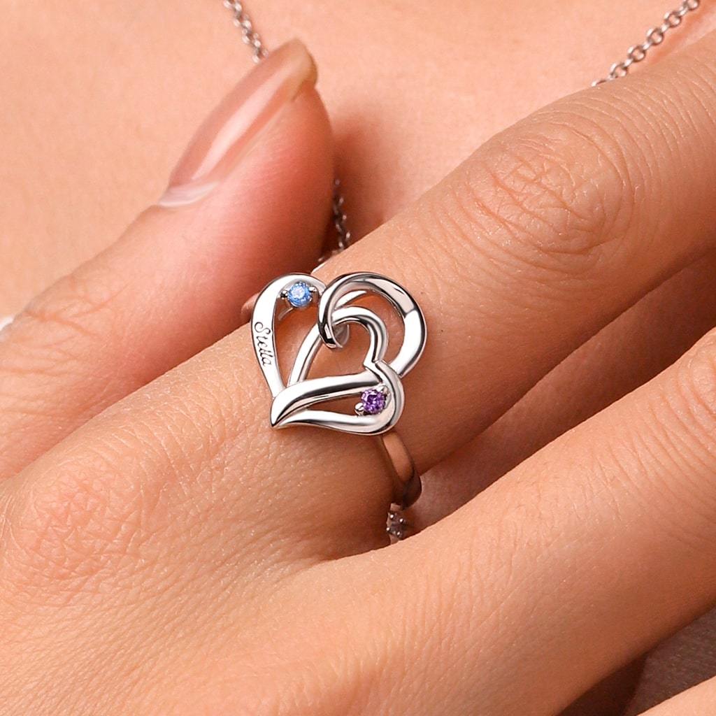 Ladies' Double Heart Promise Ring image number 5