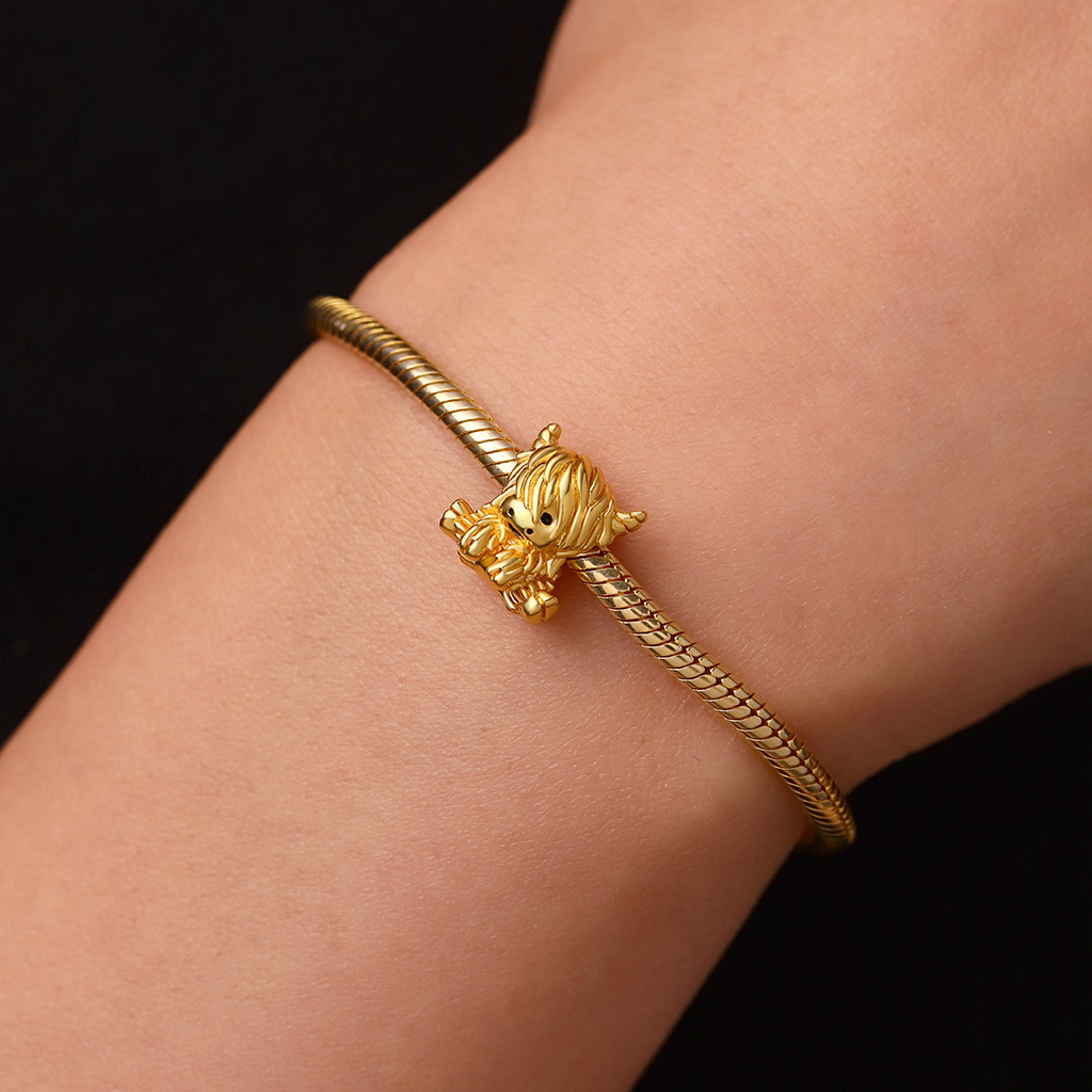 18K Gold Highland Cow Charm image number 4
