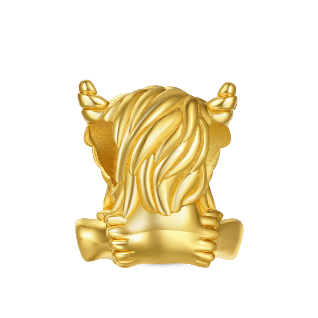 18K Gold Highland Cow Charm image number 1