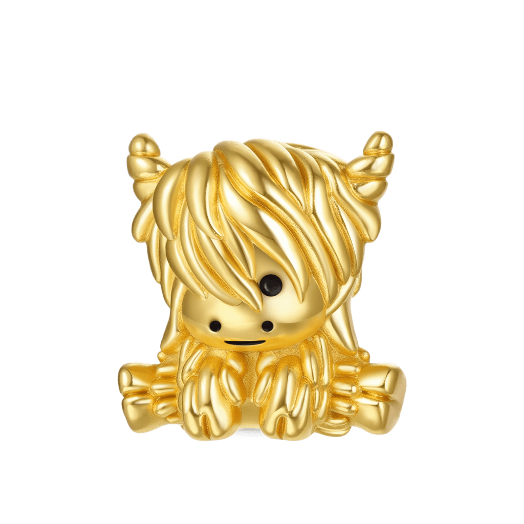 18K Gold Highland Cow Charm image number 0