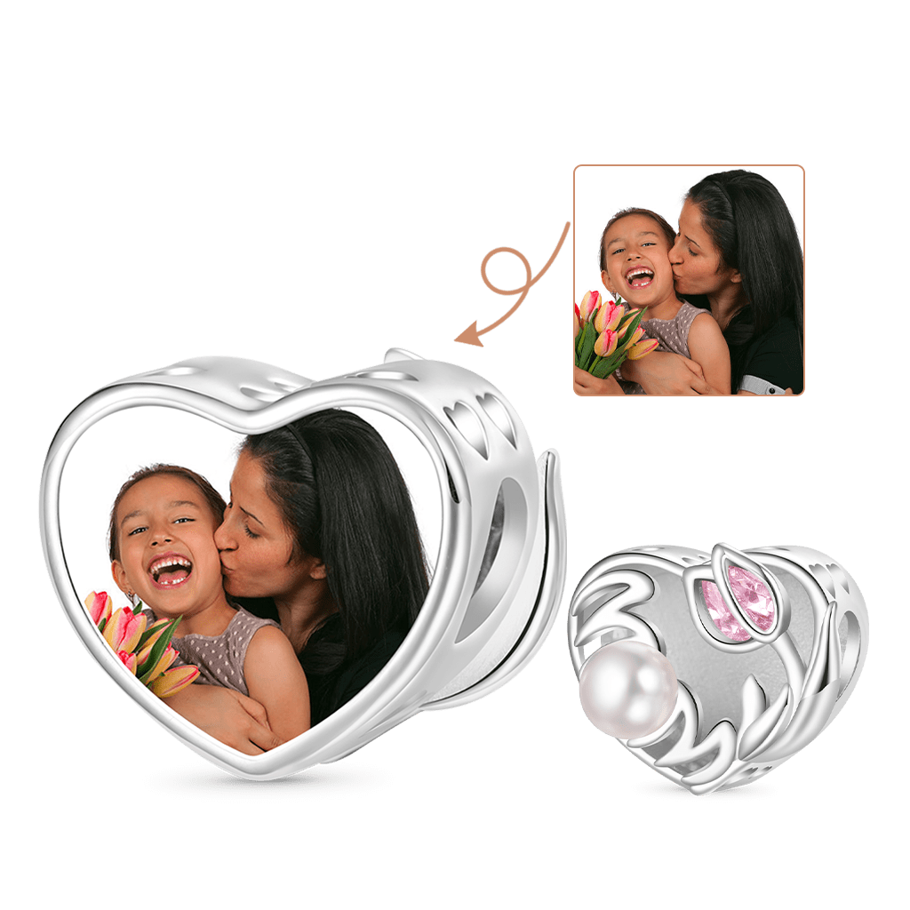 Mother’s Day Pearl Tulip Photo Charm image number 0