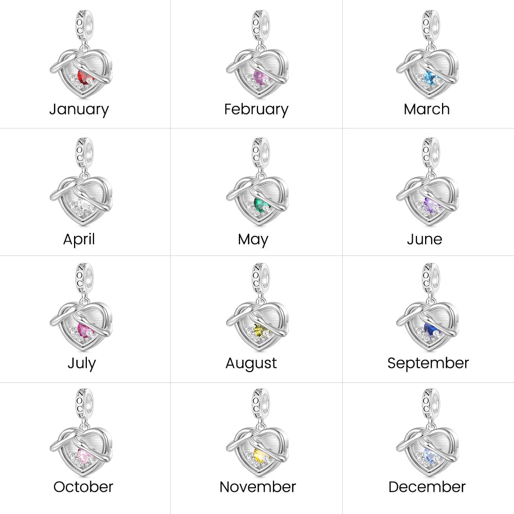 Hug Love Locket Birthstone Pendant image number 3