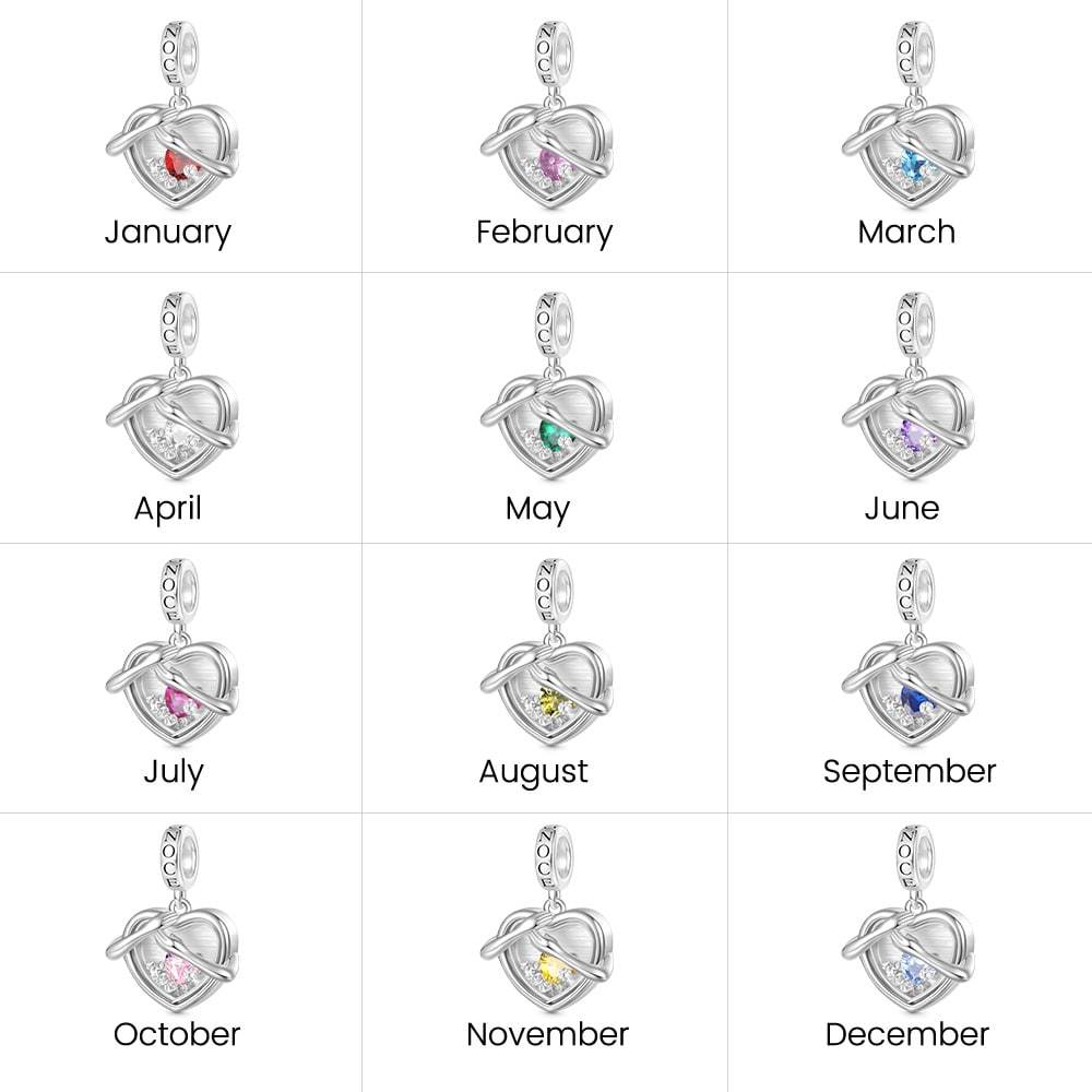 Hug Love Locket Birthstone Pendant image number 3