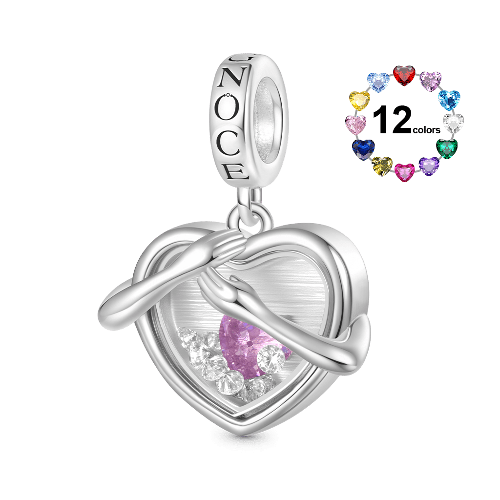 Hug Love Locket Birthstone Pendant image number 0