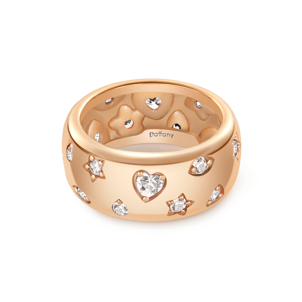 Rose Gold Mixed Shape Vintage Ring image number 0
