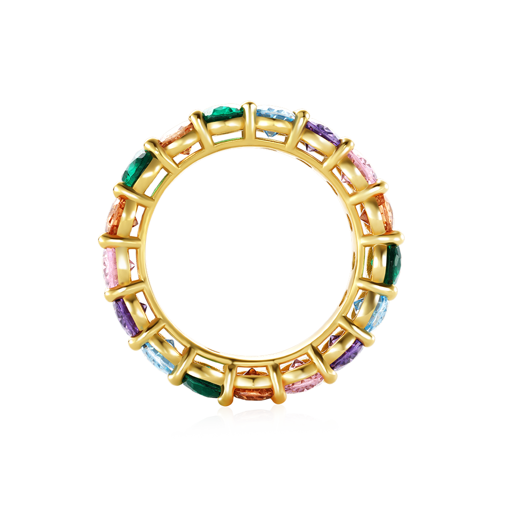 Rainbow Oval-cut Band Ring image number 3