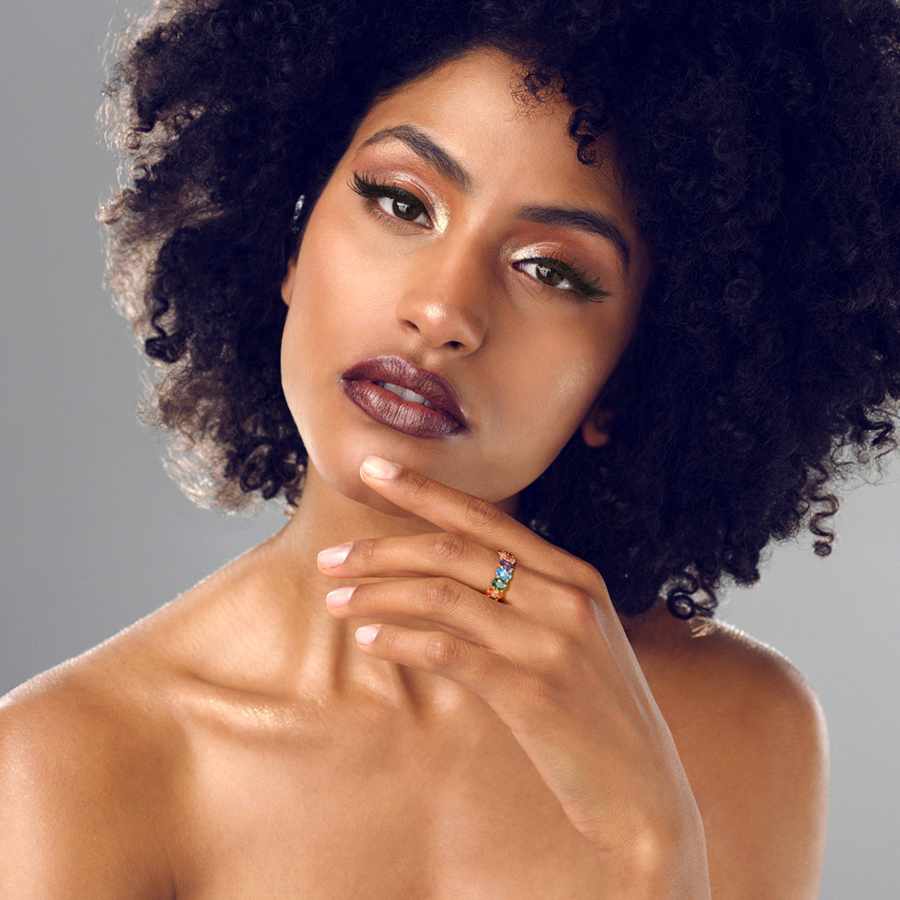 Rainbow Oval-cut Band Ring image number 4