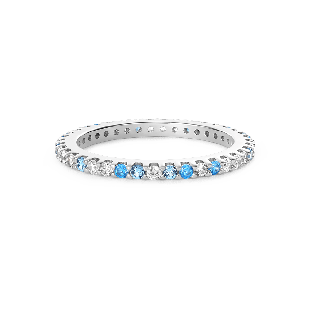 Gradient Blue And White Topaz Band Ring image number 0