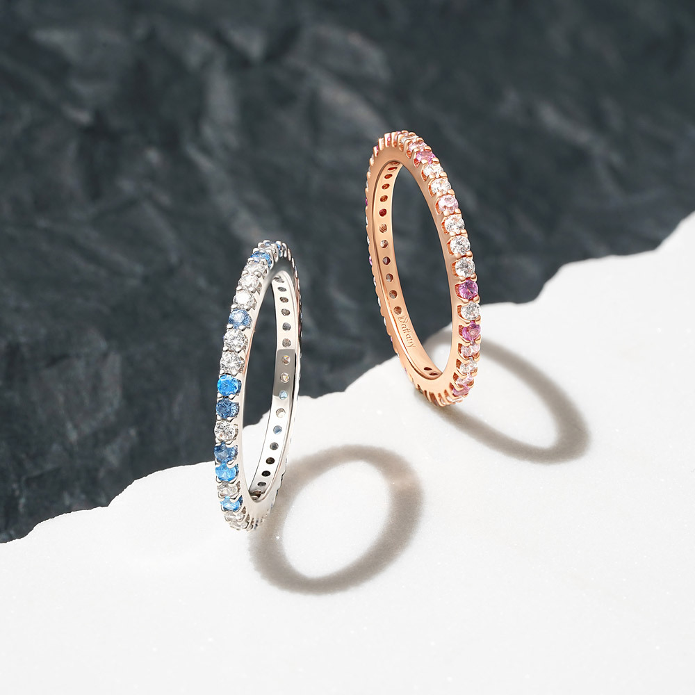 Gradient Morganite And White Topaz Ring image number 4