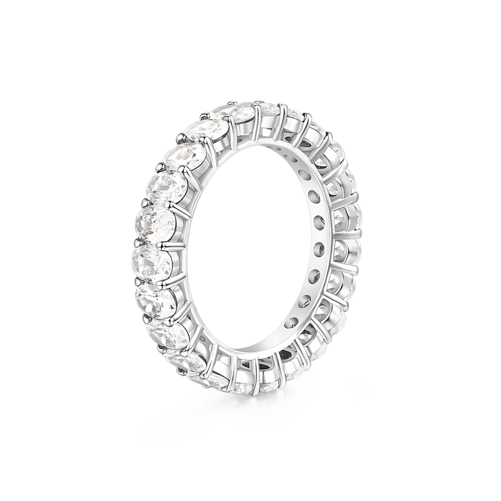 White Topaz Oval-cut Eternity Ring image number 1