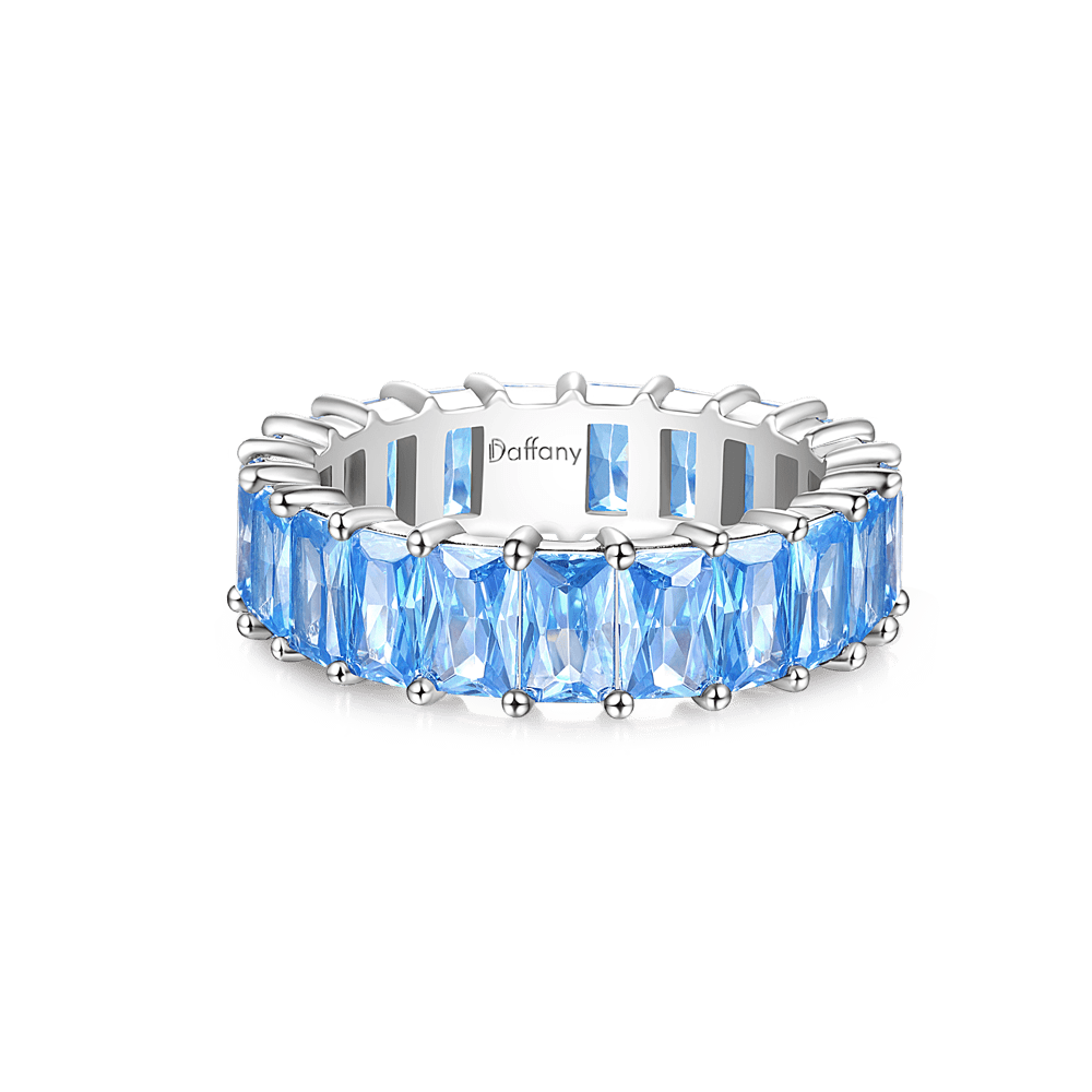 Aquamarine Baguette Cut Band Ring image number 0