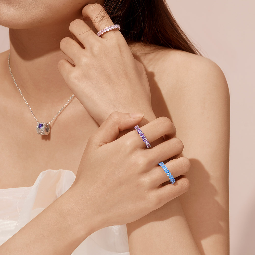 Amethyst Oval-cut Band Ring image number 4