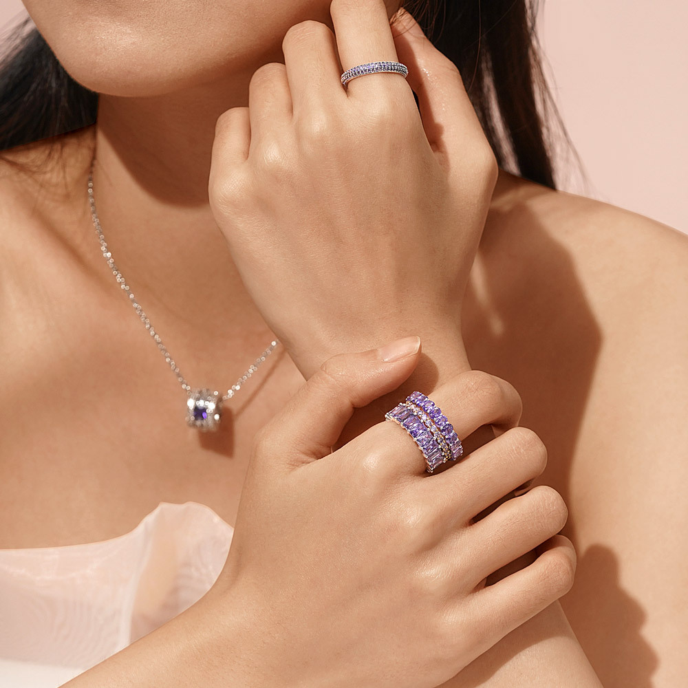 Amethyst Oval-cut Band Ring image number 5