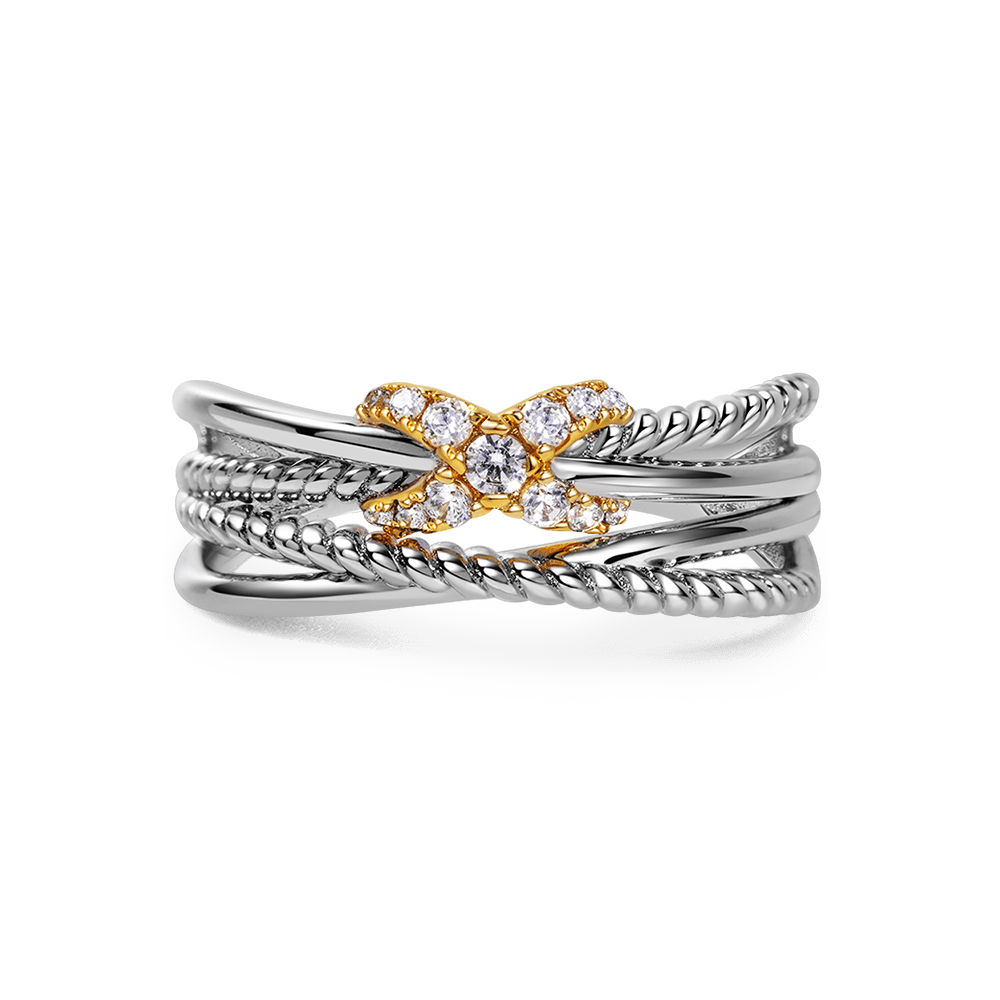 Unknown "X" Twisted Rope Crossover Ring image number 0