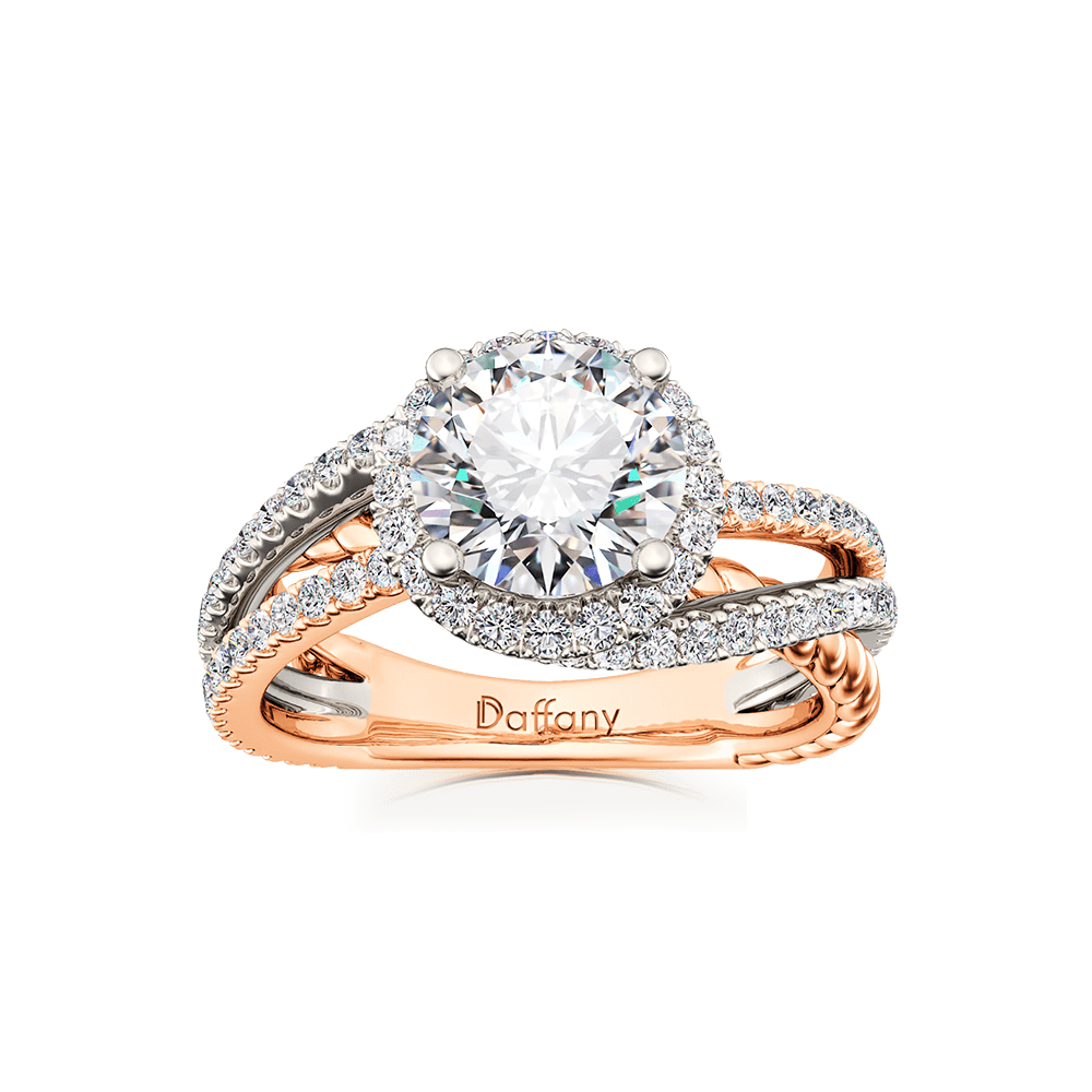Fancy Round Twisted Rope Crossover Ring image number 0