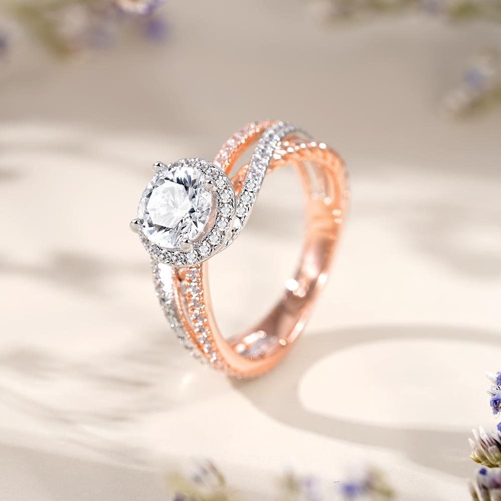 Fancy Round Twisted Rope Crossover Ring image number 3