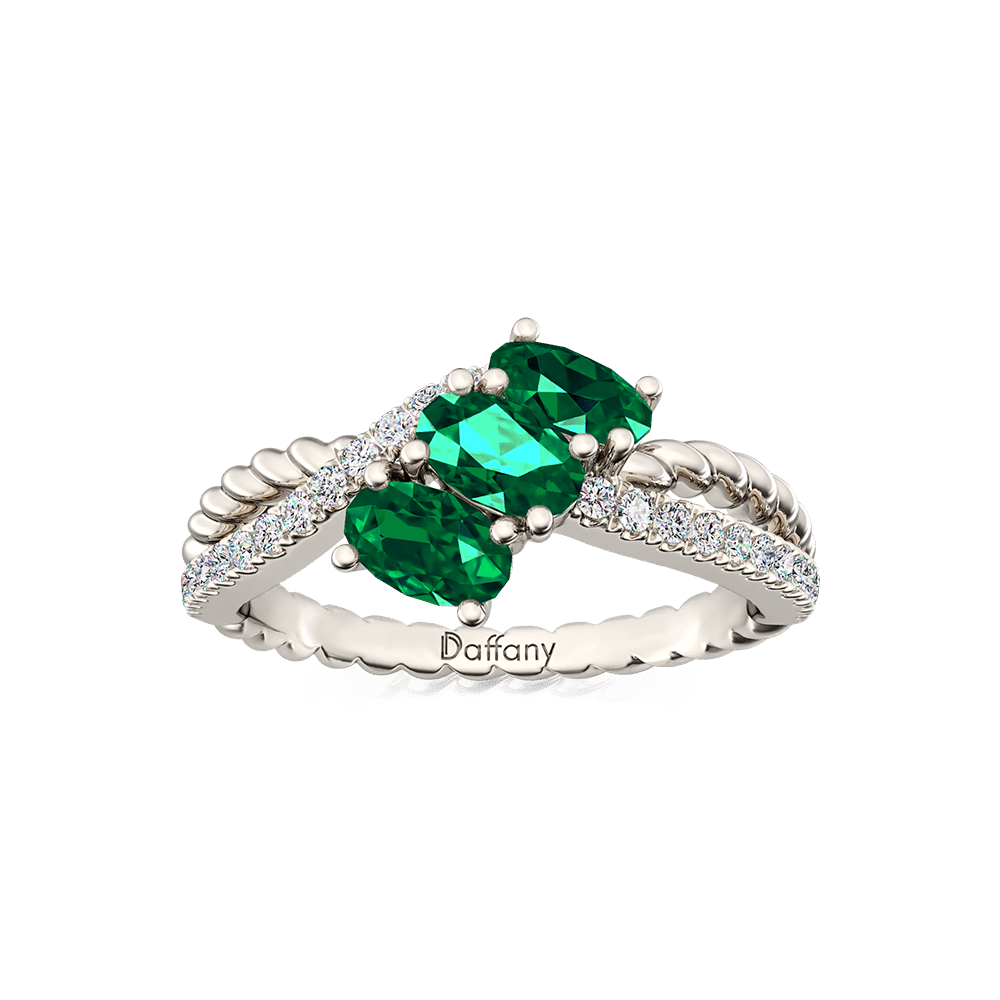 Oval Emerald Twisted Infinity Ring image number 0
