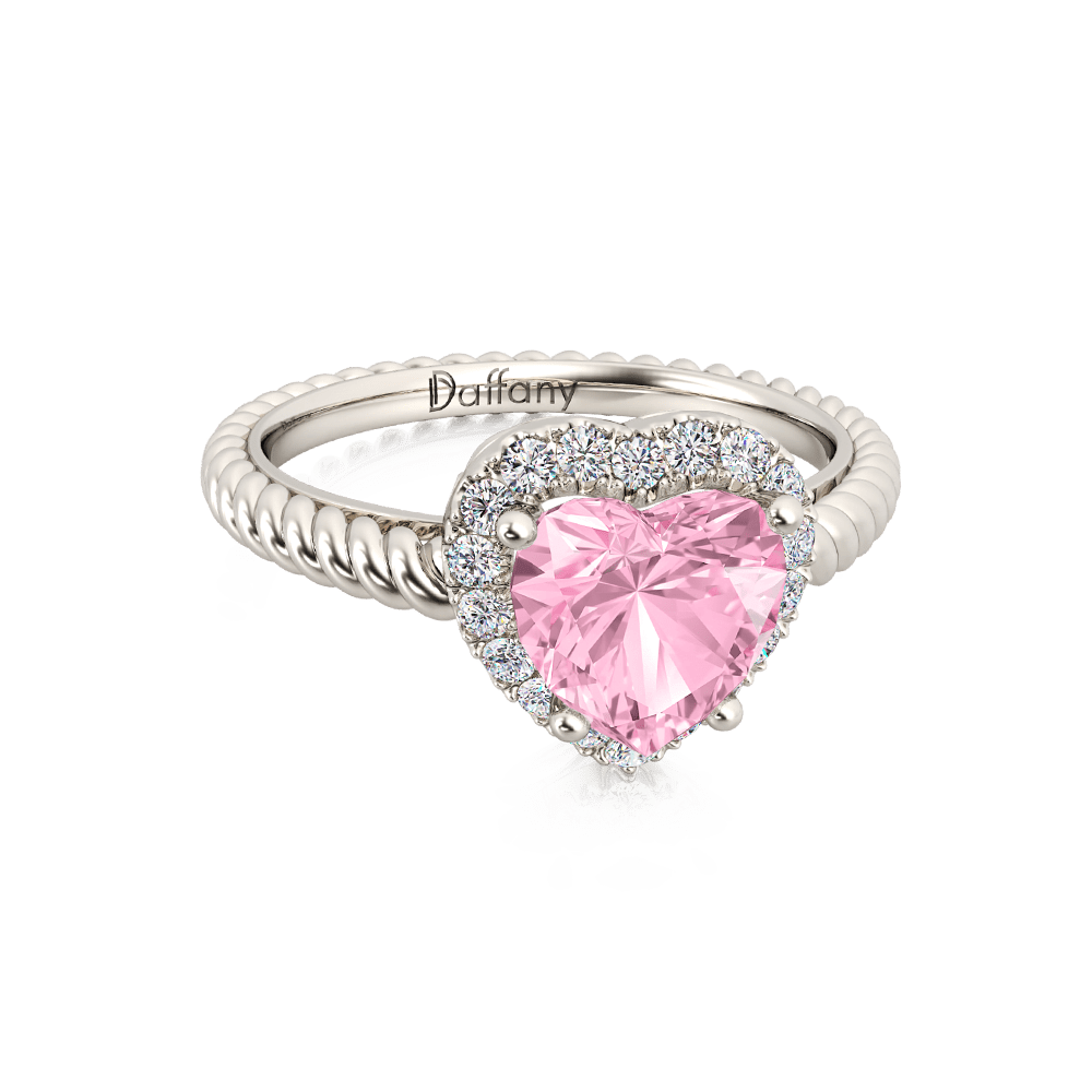 Pink Heart Twisted Rope Ring image number 1