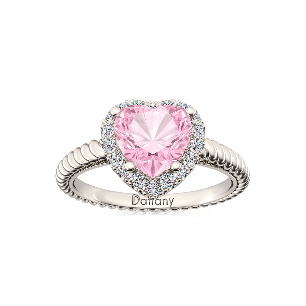 Pink Heart Twisted Rope Ring image number 0