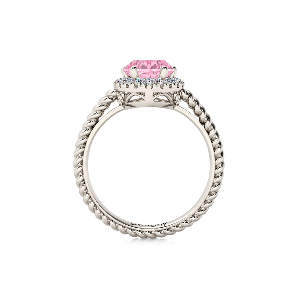 Pink Heart Twisted Rope Ring image number 2
