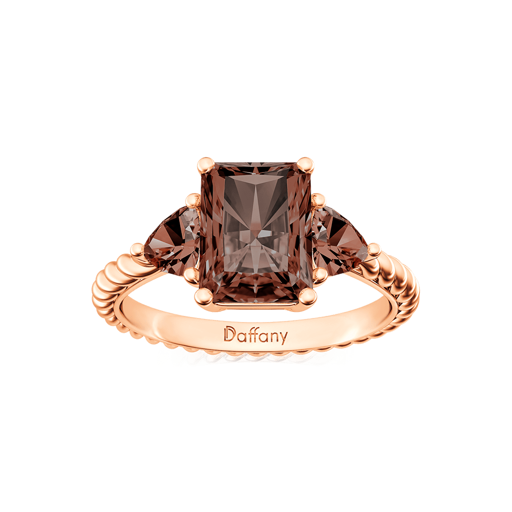 Radiant Brown Three-stone Ring image number 0
