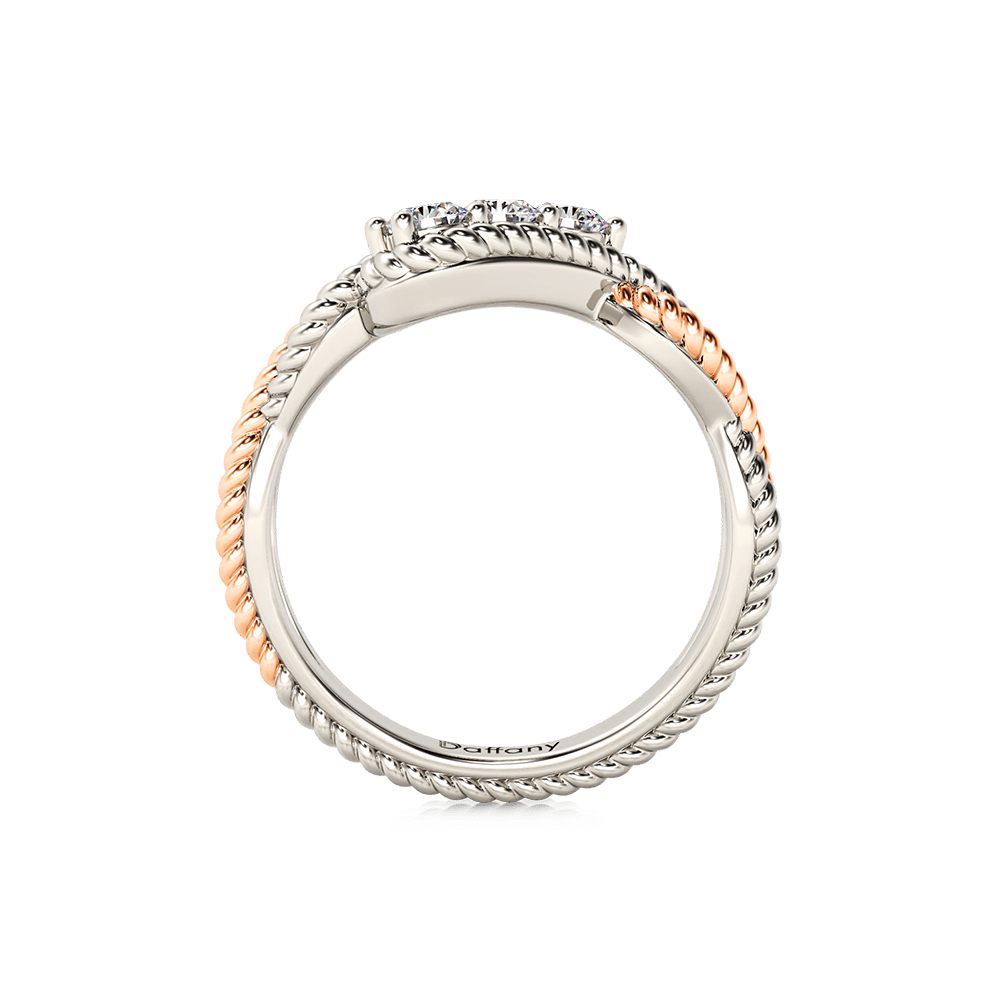 Three Stone Twisted Infinity Ring image number 2