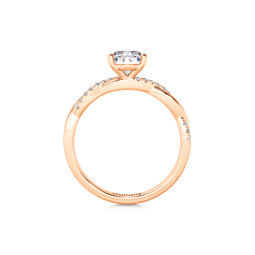 Solitaire Oval Cut Twisted Infinity Ring image number 2