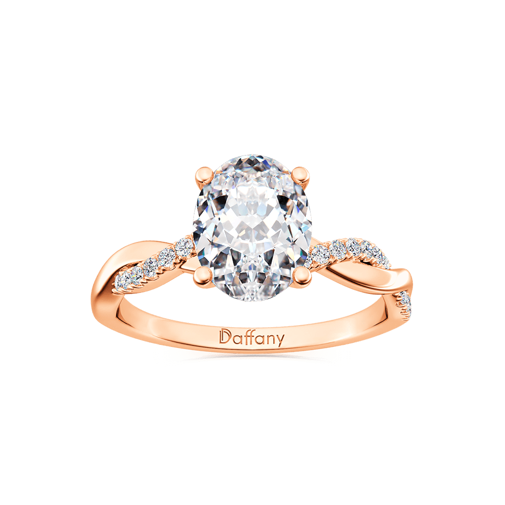 Solitaire Oval Cut Twisted Infinity Ring image number 0