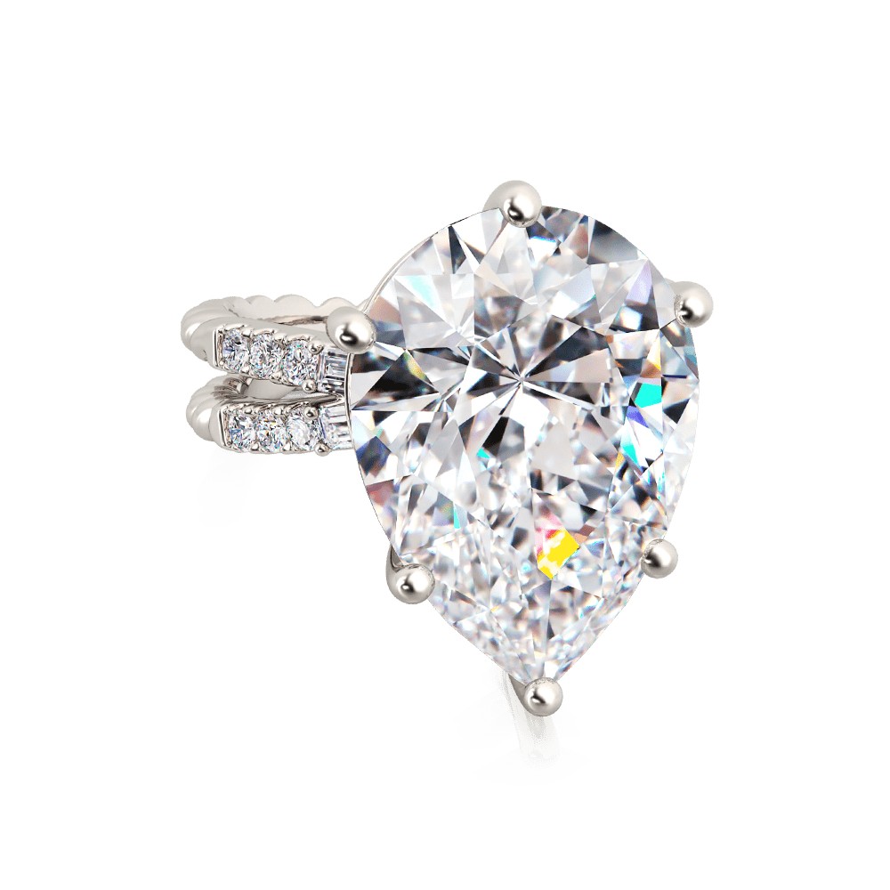 Pear Cut Split Shank Cocktail Ring image number 1