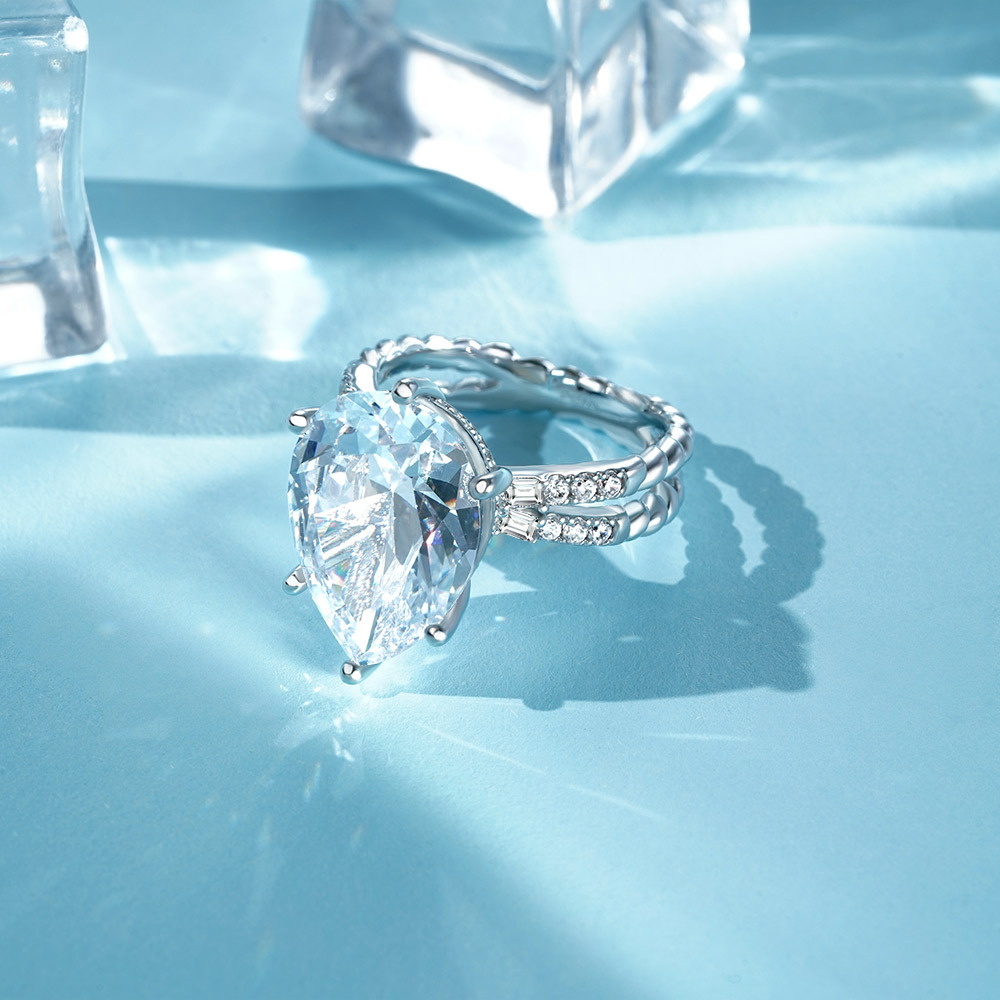 Pear Cut Split Shank Cocktail Ring image number 4