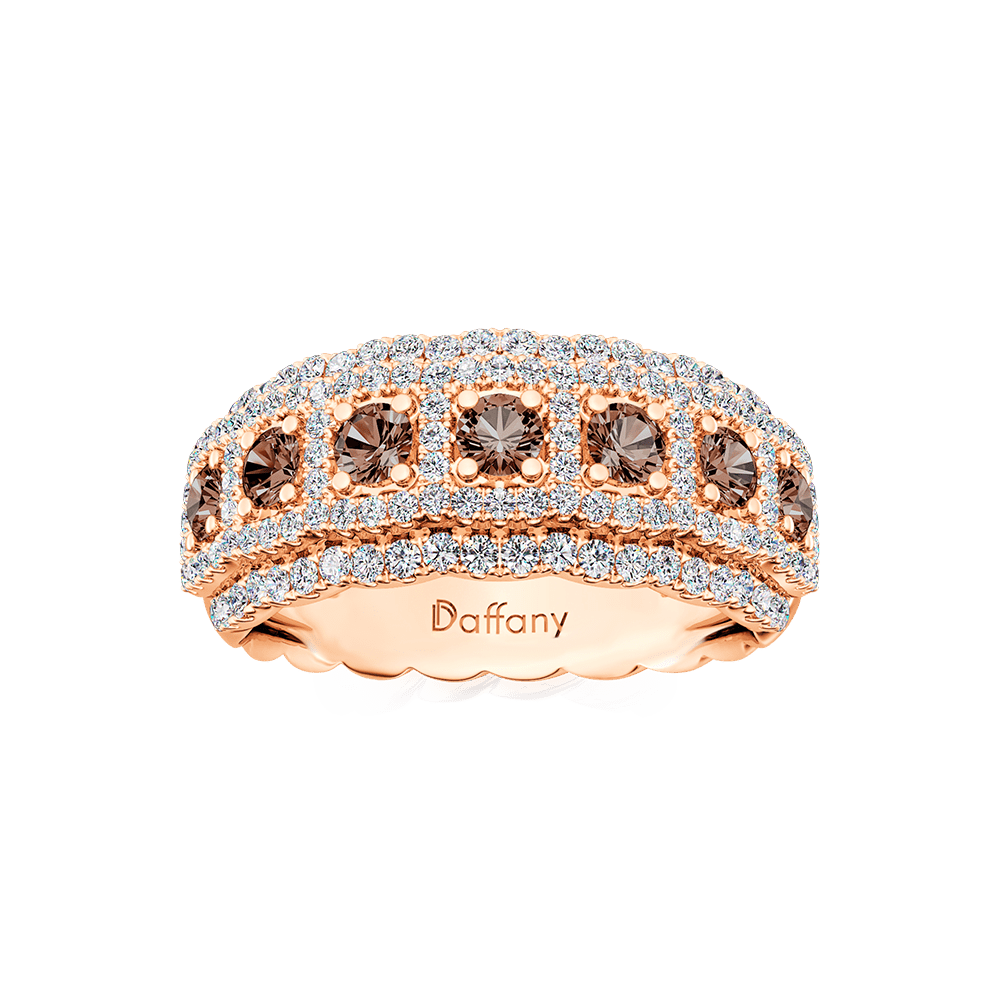 Round Brown Paving Band Ring image number 1