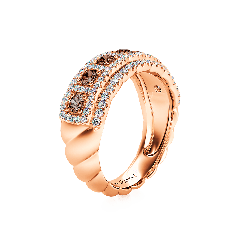 Round Brown Paving Band Ring image number 2