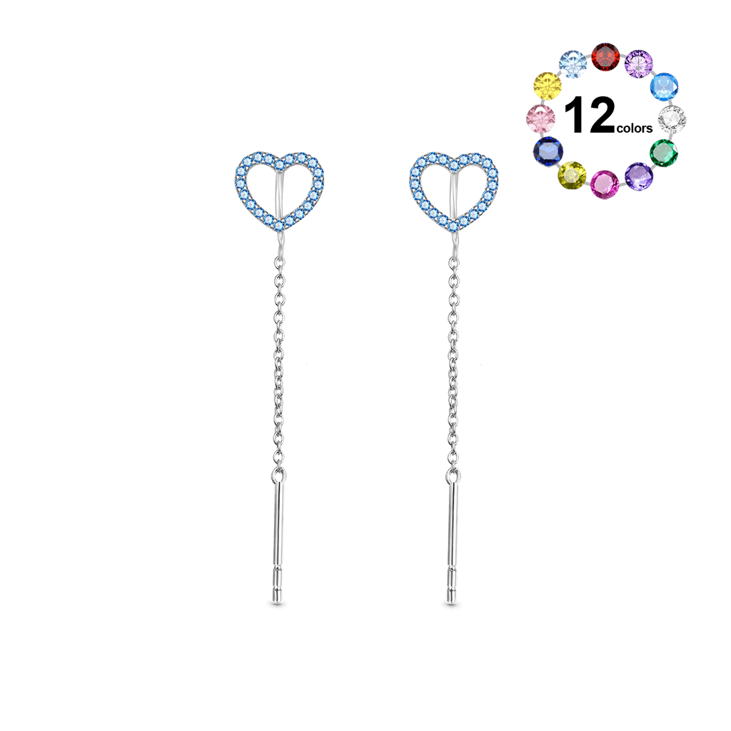 Open Heart Threaders Earrings image number 0