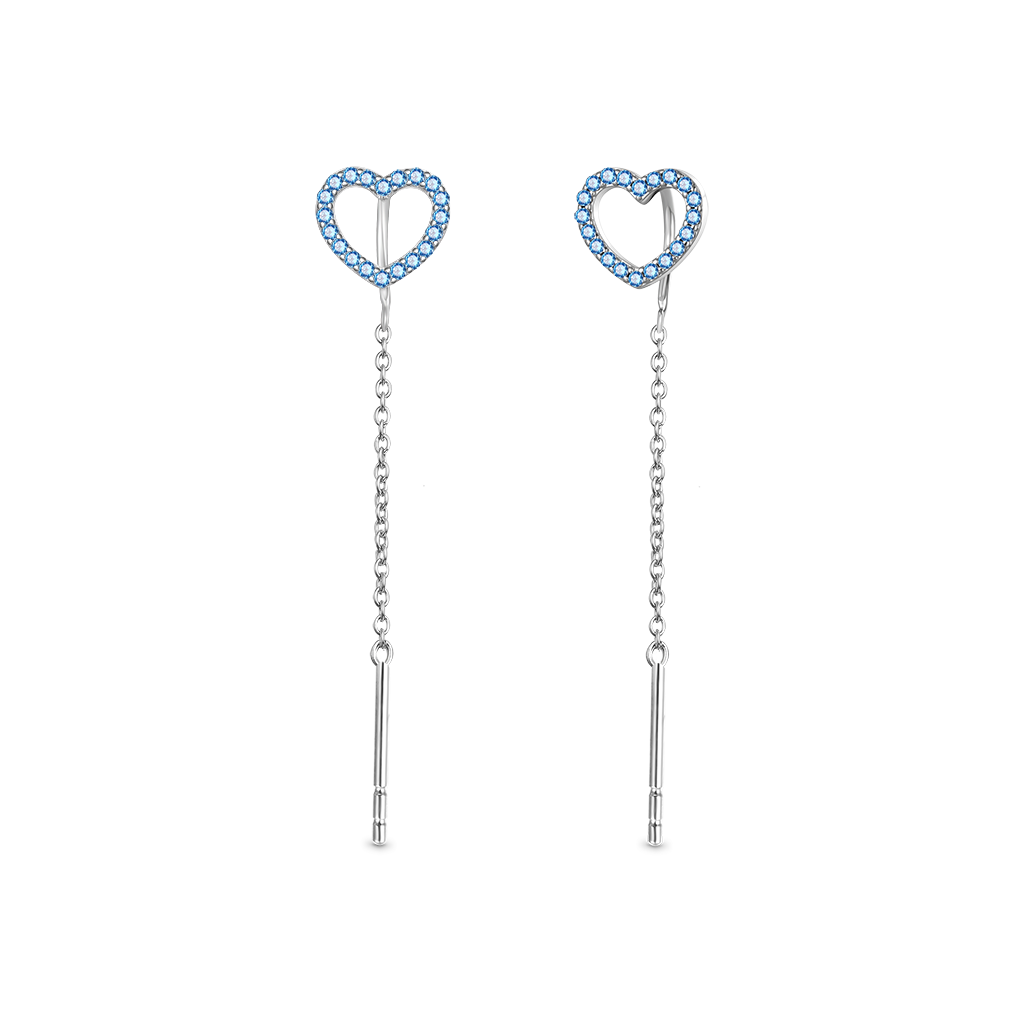 Open Heart Threaders Earrings image number 1